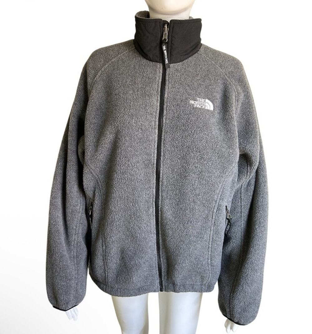 The North Face Women’s L Vintage Polartec Fleece Jacket Full Zip Gray Outdoor